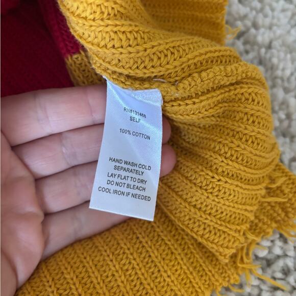 Fate Striped Distressed Raw Hem Low Back Sweater Large - Picture 8 of 8